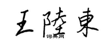 王正良王陆东行书个性签名怎么写