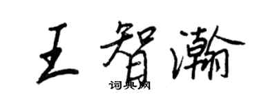 王正良王智瀚行书个性签名怎么写