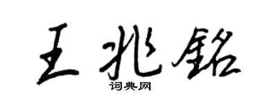 王正良王兆铭行书个性签名怎么写