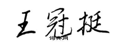 王正良王冠挺行书个性签名怎么写