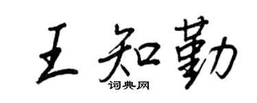 王正良王知勤行书个性签名怎么写