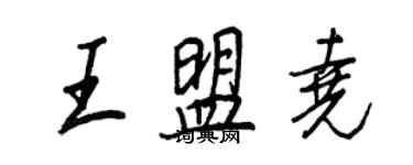 王正良王盟尧行书个性签名怎么写