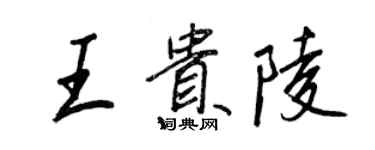 王正良王贵陵行书个性签名怎么写