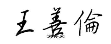 王正良王善伦行书个性签名怎么写