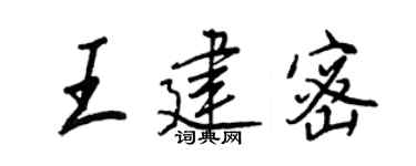 王正良王建密行书个性签名怎么写