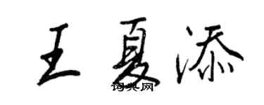 王正良王夏添行书个性签名怎么写