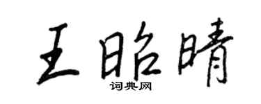 王正良王昭晴行书个性签名怎么写