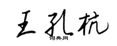 王正良王孔杭行书个性签名怎么写