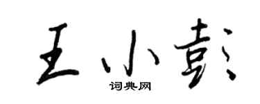 王正良王小彭行书个性签名怎么写