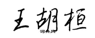 王正良王胡桓行书个性签名怎么写