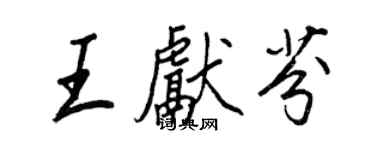 王正良王献芬行书个性签名怎么写
