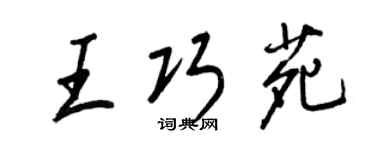 王正良王巧苑行书个性签名怎么写