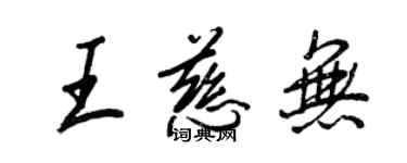 王正良王慈无行书个性签名怎么写