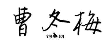 王正良曹冬梅行书个性签名怎么写