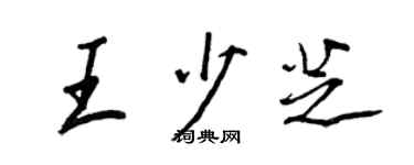 王正良王少芝行书个性签名怎么写