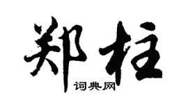 胡问遂郑柱行书个性签名怎么写