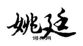 胡问遂姚廷行书个性签名怎么写