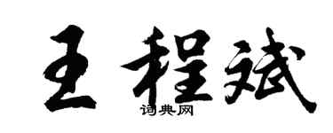 胡问遂王程斌行书个性签名怎么写