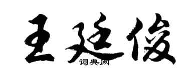 胡问遂王廷俊行书个性签名怎么写