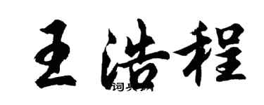 胡问遂王浩程行书个性签名怎么写