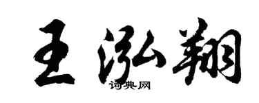 胡问遂王泓翔行书个性签名怎么写