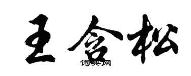 胡问遂王含松行书个性签名怎么写