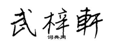 王正良武梓轩行书个性签名怎么写