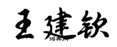 胡问遂王建钦行书个性签名怎么写