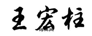 胡问遂王宏柱行书个性签名怎么写