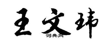 胡问遂王文玮行书个性签名怎么写