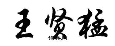 胡问遂王贤猛行书个性签名怎么写