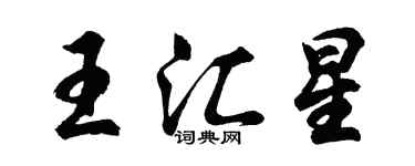 胡问遂王汇星行书个性签名怎么写