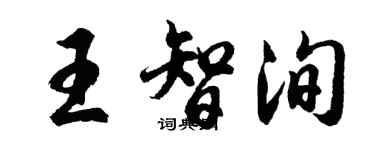 胡问遂王智洵行书个性签名怎么写