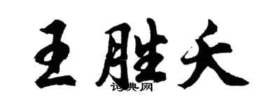 胡问遂王胜夭行书个性签名怎么写