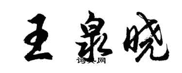 胡问遂王泉晓行书个性签名怎么写