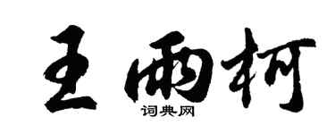 胡问遂王雨柯行书个性签名怎么写