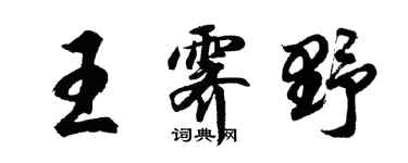 胡问遂王霁野行书个性签名怎么写