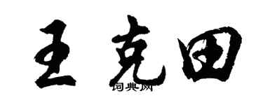 胡问遂王克田行书个性签名怎么写