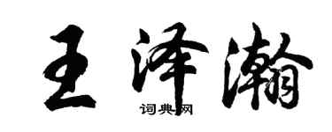 胡问遂王泽瀚行书个性签名怎么写
