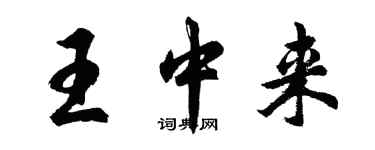 胡问遂王中来行书个性签名怎么写