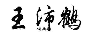 胡问遂王沛鹤行书个性签名怎么写