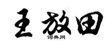 胡问遂王放田行书个性签名怎么写