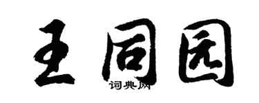 胡问遂王同园行书个性签名怎么写