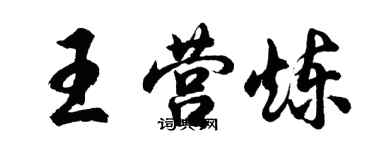 胡问遂王营炼行书个性签名怎么写