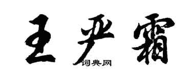 胡问遂王严霜行书个性签名怎么写