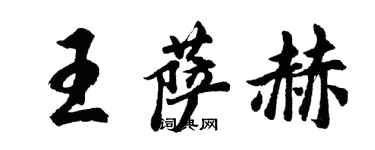 胡问遂王萨赫行书个性签名怎么写