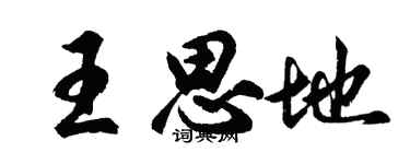 胡问遂王思地行书个性签名怎么写