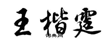 胡问遂王楷霆行书个性签名怎么写