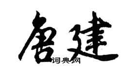 胡问遂唐建行书个性签名怎么写