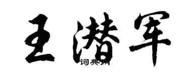 胡问遂王潜军行书个性签名怎么写